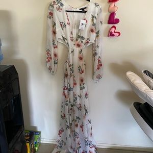 Forever 21 deep V cutout floral dress